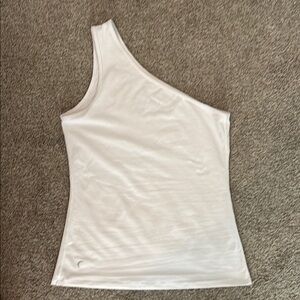 ZYIA Cream Asymmetrical Sleeveless Tank Top